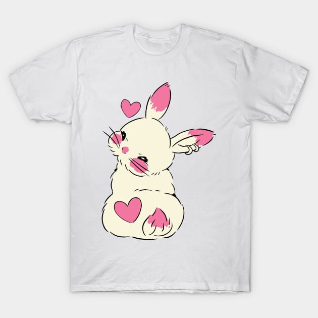 cute bunny tail funny bunny T-Shirt by lazykitty